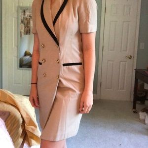 tan crossover dress
